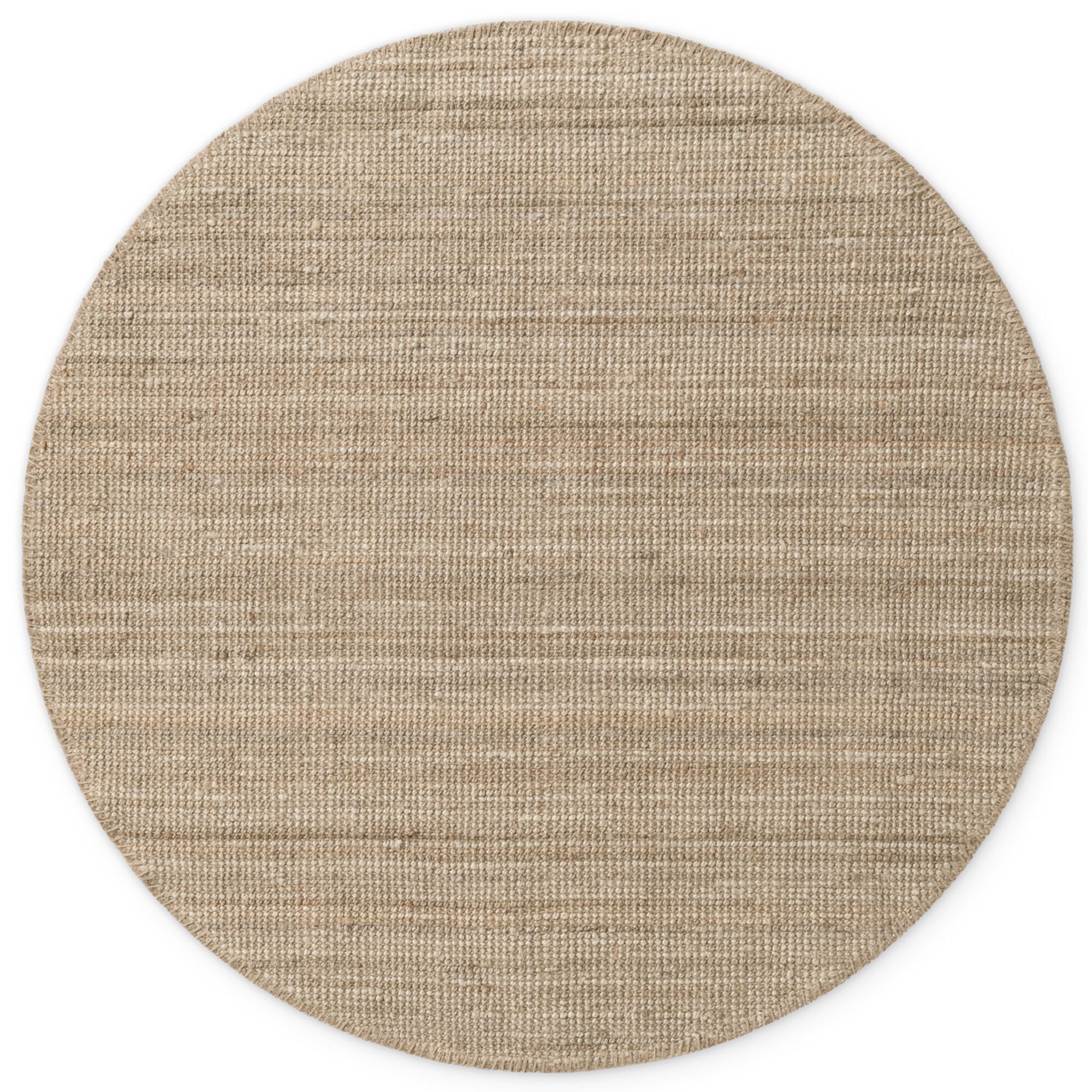 NYVI Teppich Boucl&eacute; - Pflegeleicht, F&uuml;r Fu&szlig;bodenheizung, Strapazierf&auml;hig Gr&ouml;&szlig;e:&Oslash; 160 cm;Farbe:Natur Grau Braun 