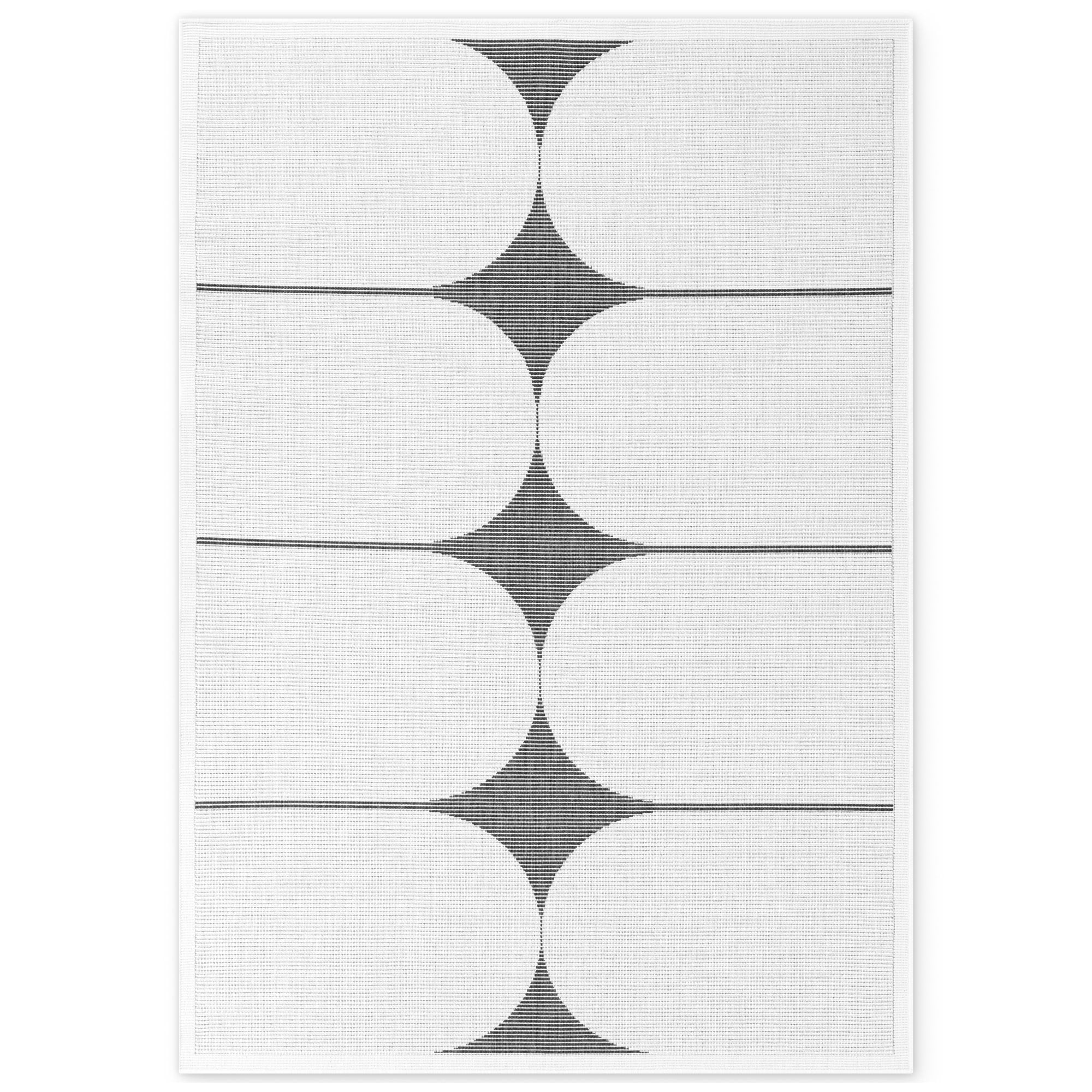 NYVI Teppich Duet - Wetterfest UV-best&auml;ndig F&uuml;r Innen und Au&szlig;en Gr&ouml;&szlig;e:120x170 cm;Farbe:Schwarz Wei&szlig; Gebogen 