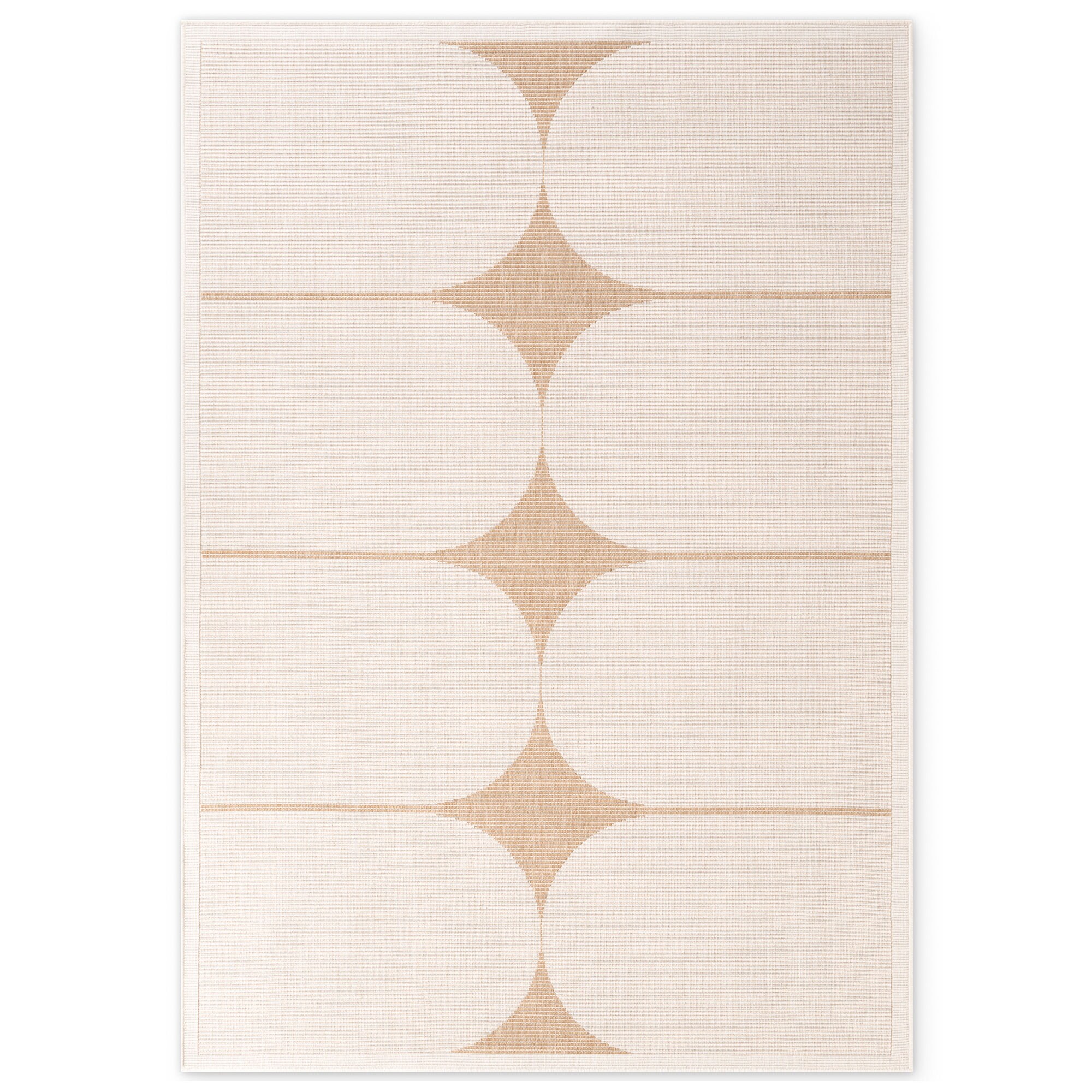 NYVI Teppich Duet - Wetterfest UV-best&auml;ndig F&uuml;r Innen und Au&szlig;en Gr&ouml;&szlig;e:160x230 cm;Farbe:Jute Wei&szlig; Gebogen 