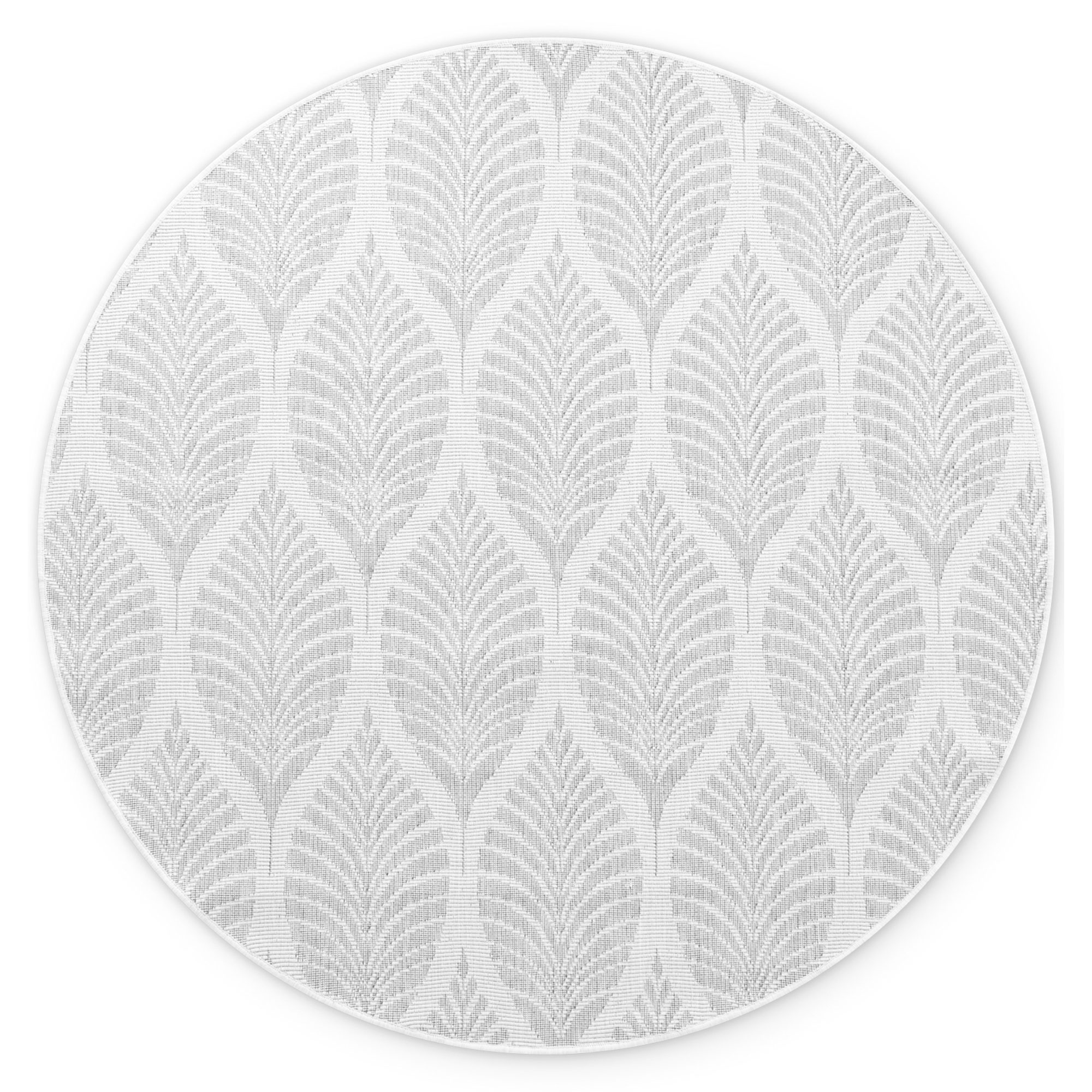 NYVI Teppich Duet - Wetterfest UV-best&auml;ndig F&uuml;r Innen und Au&szlig;en Gr&ouml;&szlig;e:&Oslash; 160 cm;Farbe:Wei&szlig; Grau Liora 