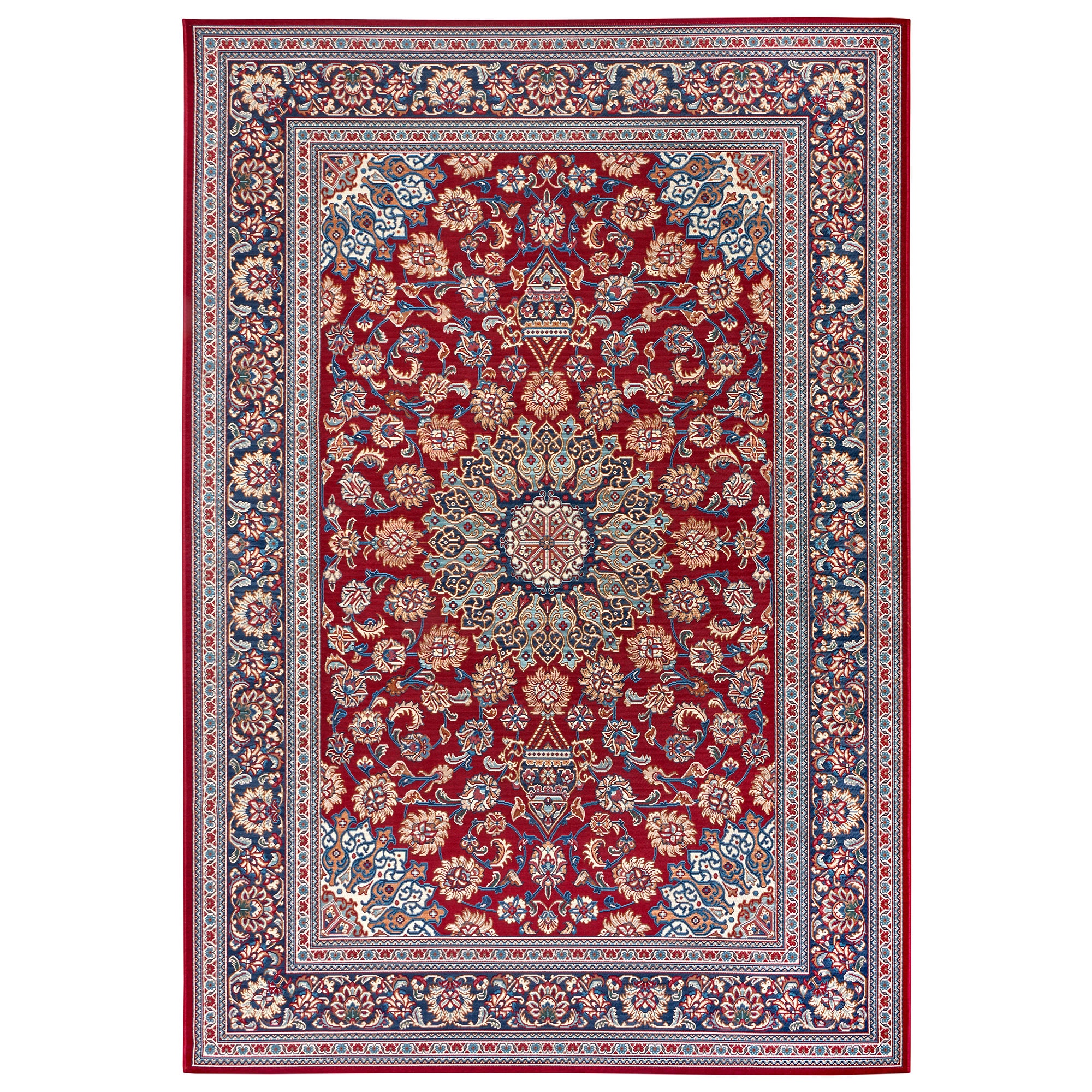 NYVI Teppich Flair - Wetterfest, UV-best&auml;ndig, f&uuml;r Innen und Au&szlig;en Gr&ouml;&szlig;e:200x285 cm;Farbe:Rot Blau Kadi 