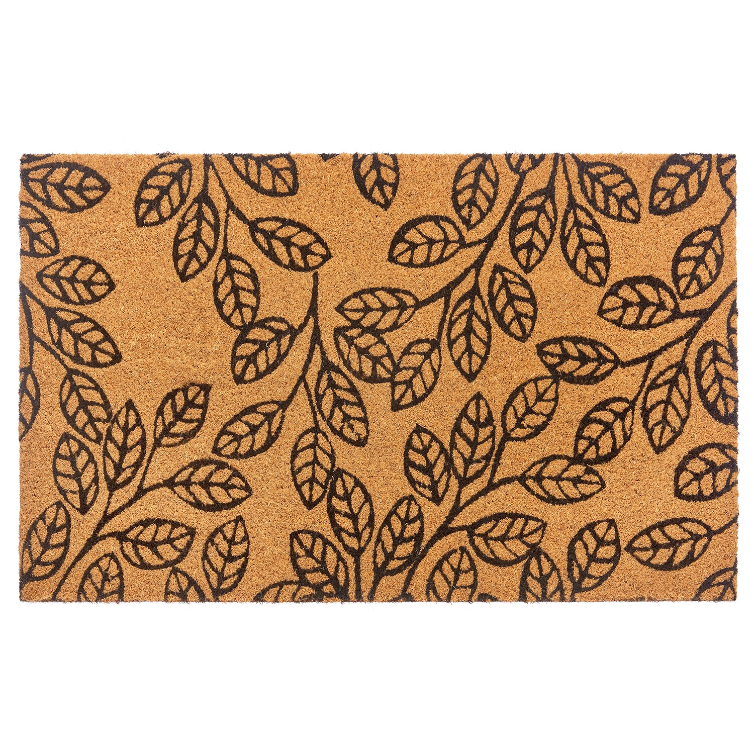 NYVI Fu&szlig;matte Kokos - Rutschfest, Wetterfest, f&uuml;r Innen und Au&szlig;en Gr&ouml;&szlig;e:45x75 cm;Farbe:Bl&auml;tter 