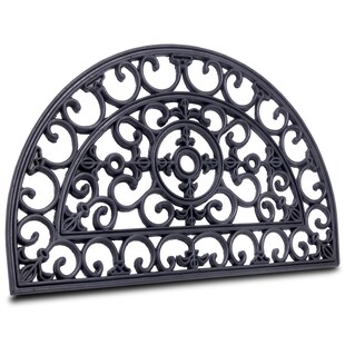 NYVI Fußmatte Gummi - Rutschfest, Wetterfest, Strapazierfähig Größe:45x75 cm;Farbe:Halbrund 