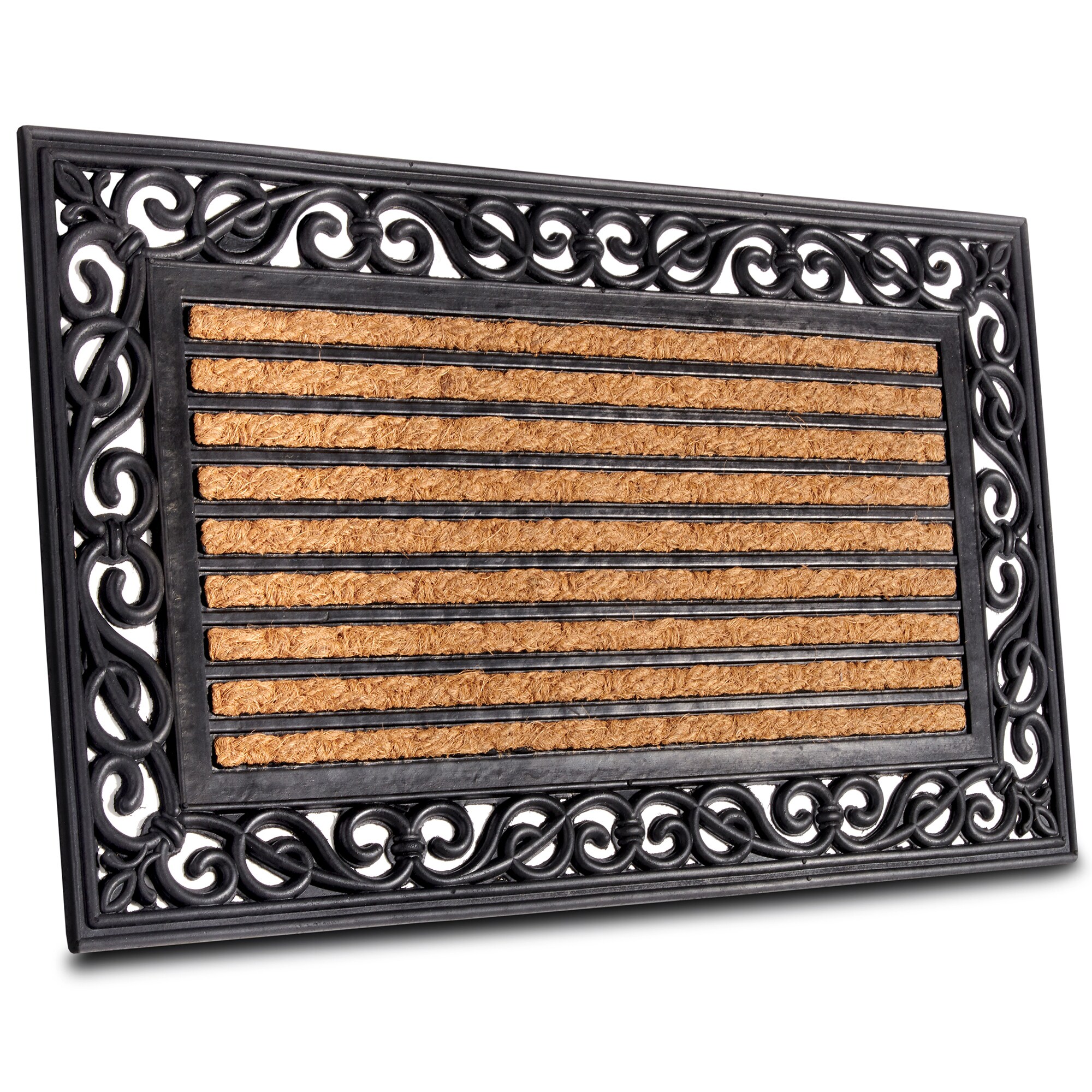 NYVI Fu&szlig;matte Kokos - Rutschfest, Wetterfest, f&uuml;r Innen und Au&szlig;en Gr&ouml;&szlig;e:45x75 cm;Farbe:Ornamente 