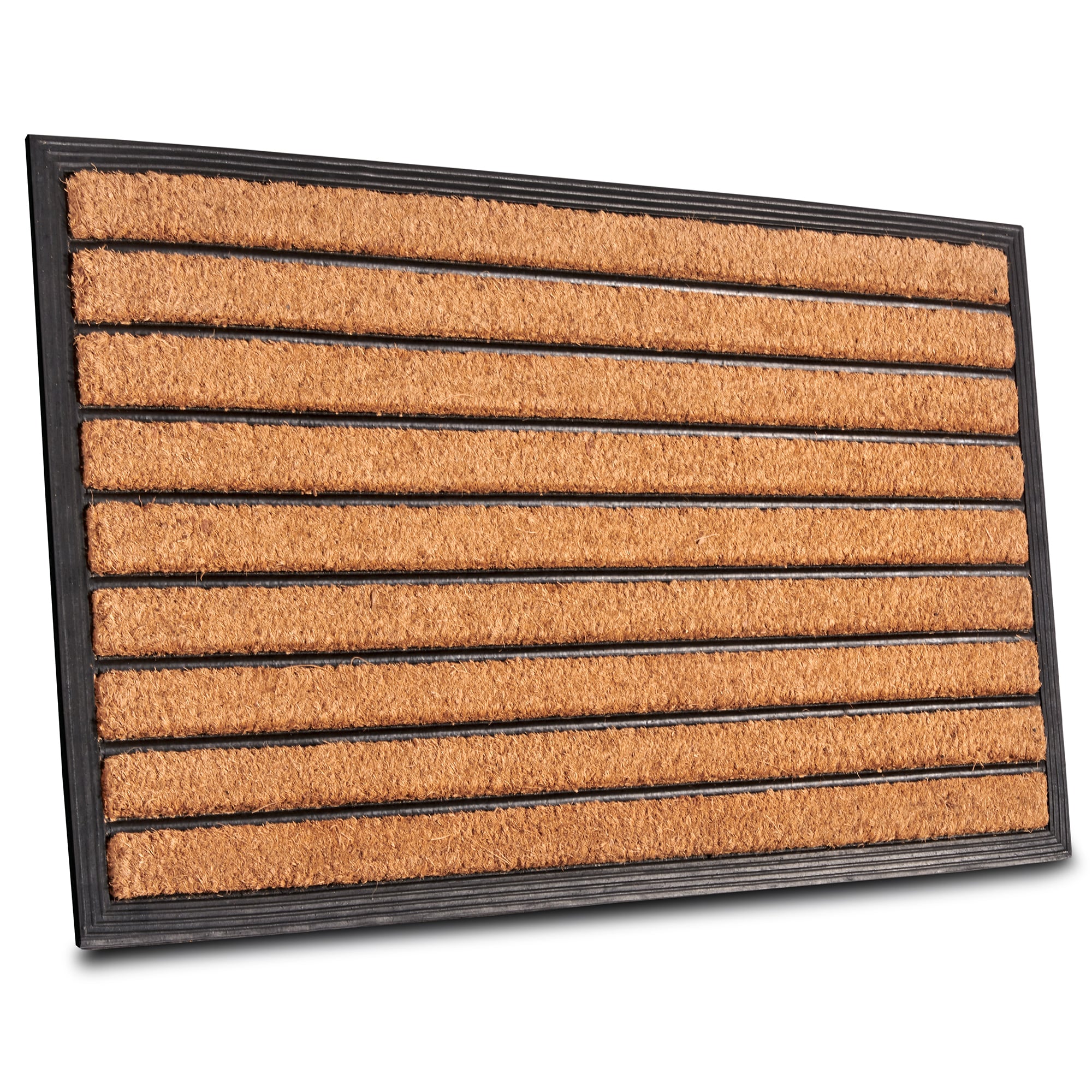NYVI Fu&szlig;matte Kokos - Rutschfest, Wetterfest, f&uuml;r Innen und Au&szlig;en Gr&ouml;&szlig;e:45x75 cm;Farbe:Streifen Horizontal 