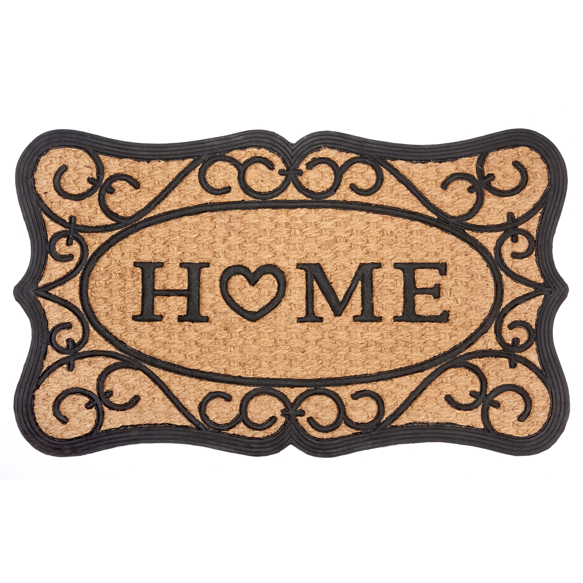 NYVI Fu&szlig;matte Kokos - Rutschfest, Wetterfest, f&uuml;r Innen und Au&szlig;en Gr&ouml;&szlig;e:45x75 cm;Farbe:Home Ornamente 