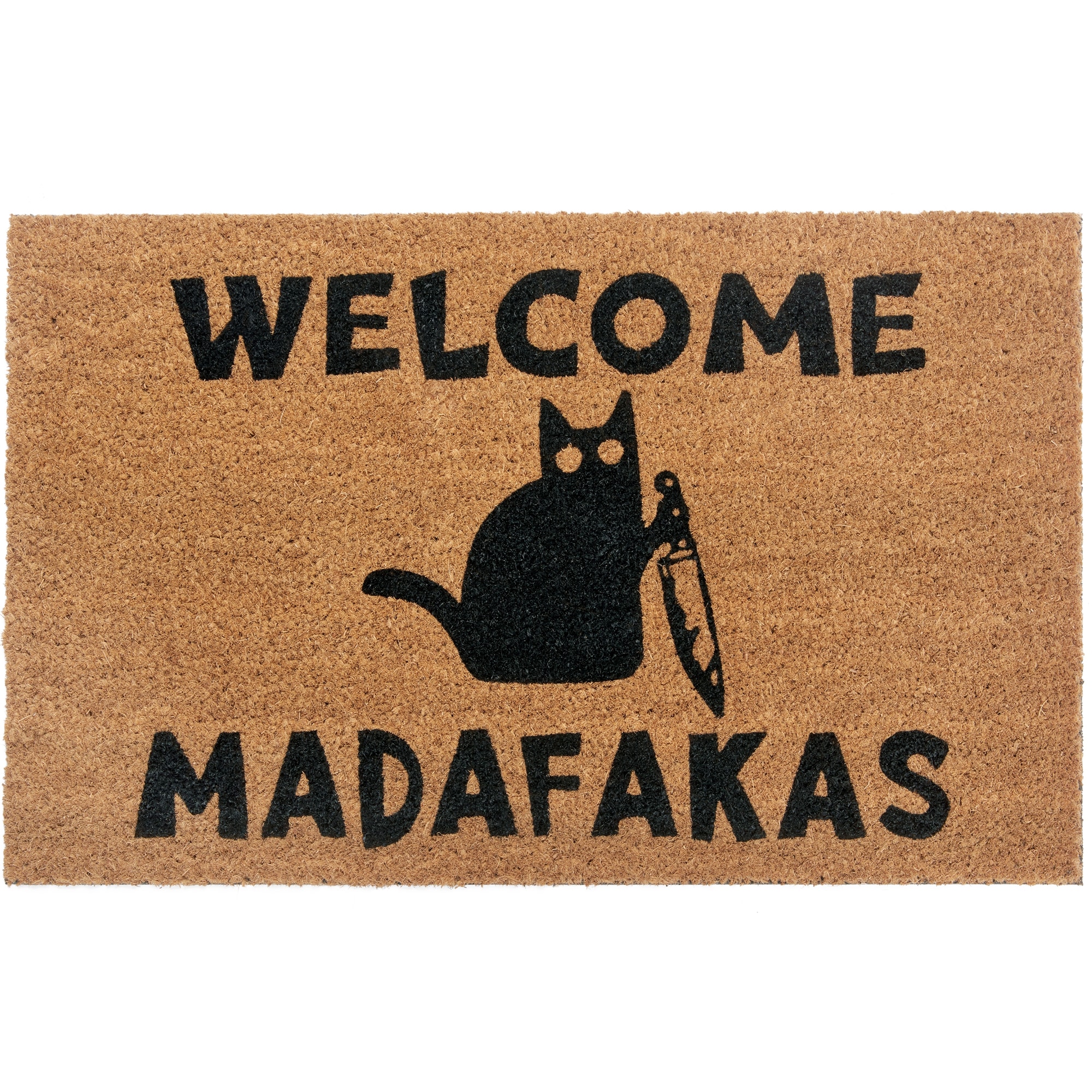 NYVI Fu&szlig;matte Cats - Wetterfest, Rutschfest, Langlebig, f&uuml;r Innen und Au&szlig;en Gr&ouml;&szlig;e:45x75 cm;Farbe:Welcome Madafakas 