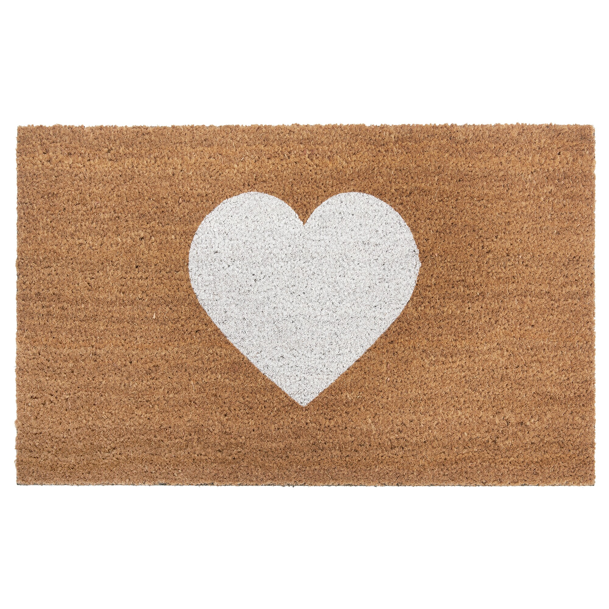 NYVI Fu&szlig;matte Kokos - Rutschfest, Wetterfest, f&uuml;r Innen und Au&szlig;en Gr&ouml;&szlig;e:45x75 cm;Farbe:White Heart 