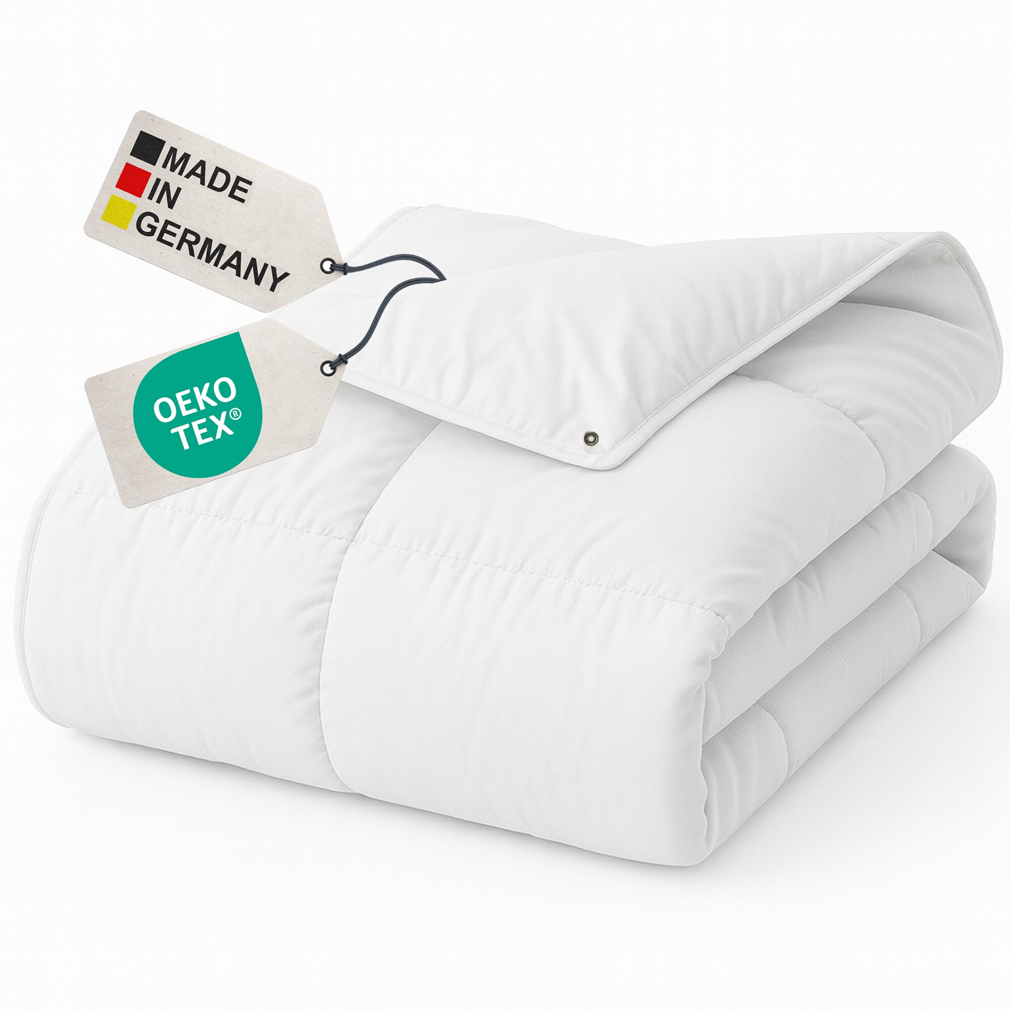 NYVI 4-Jahreszeiten Bettdecke Deluxe Mikrofaser Feinbatist mit Peach Touch -  3in1 Sommerdecke & &Uuml;bergangsdecke & Winterdecke Farbe:Wei&szlig;;Gr&ouml;&szlig;e:240x220 cm 