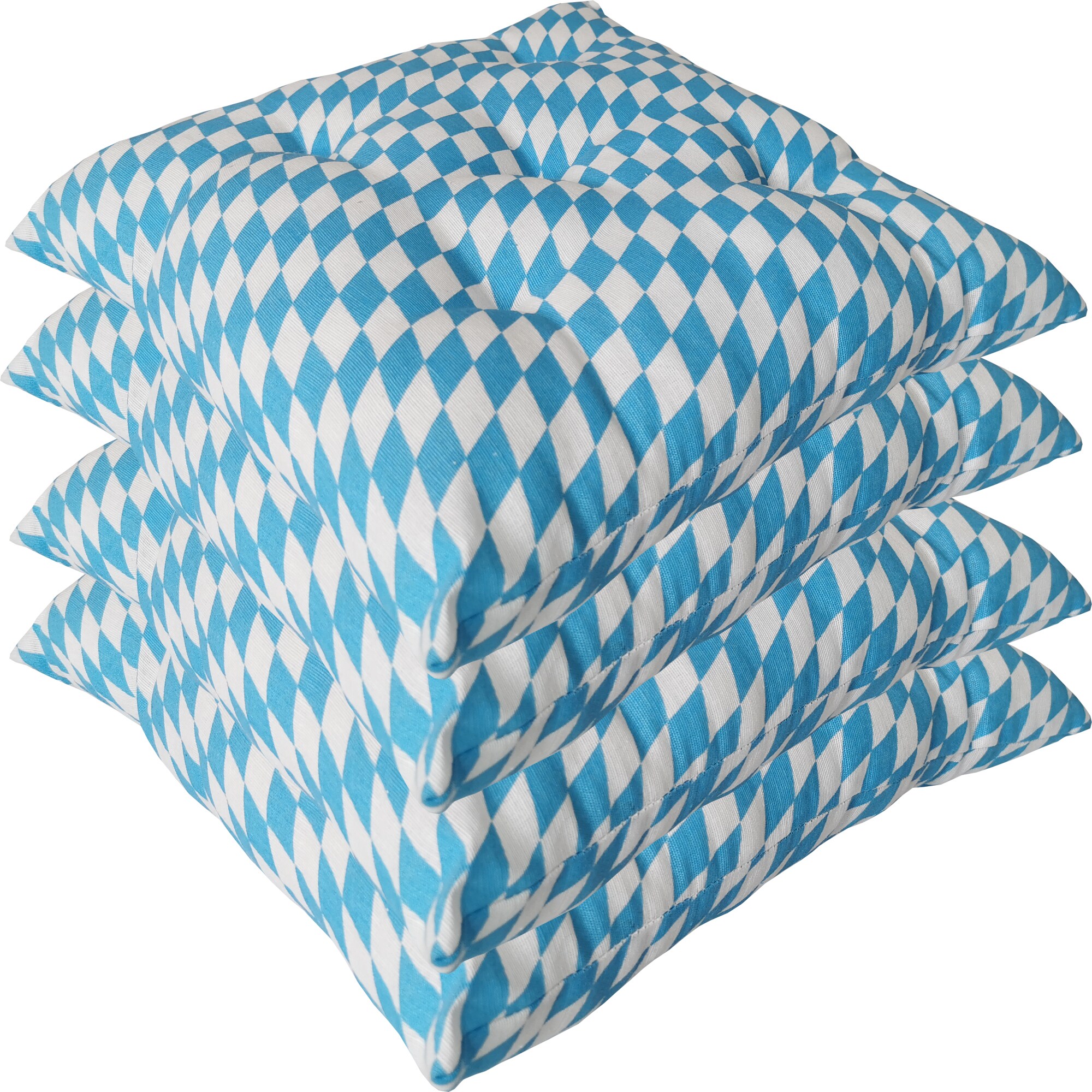 NYVI Stuhlkissen Genua 38x38 cm 4er Pack Sitzkissen mit Steppung Farbe:Bayrische Raute 