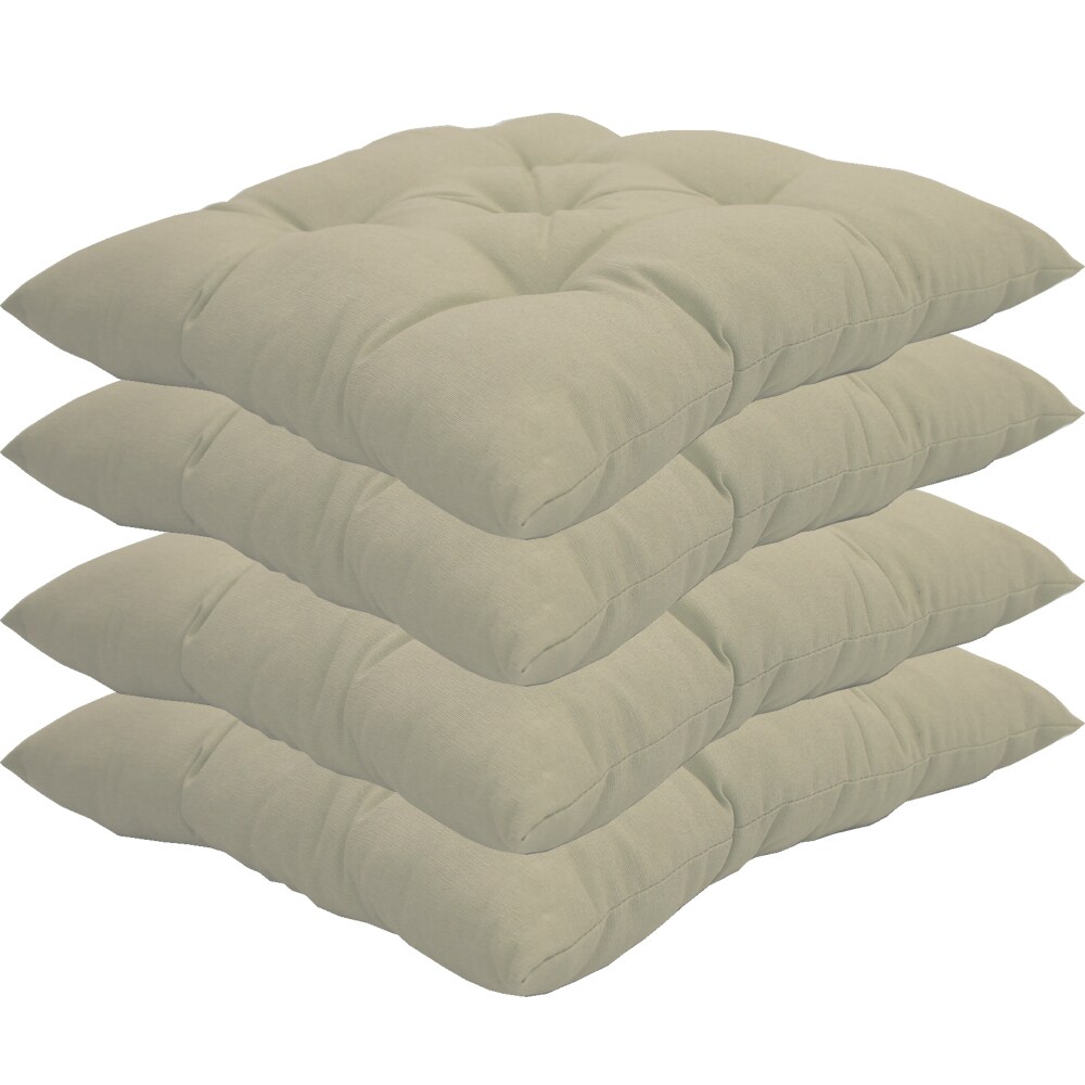 NYVI Stuhlkissen Genua 38x38 cm 4er Pack Sitzkissen mit Steppung Farbe:Ecru 