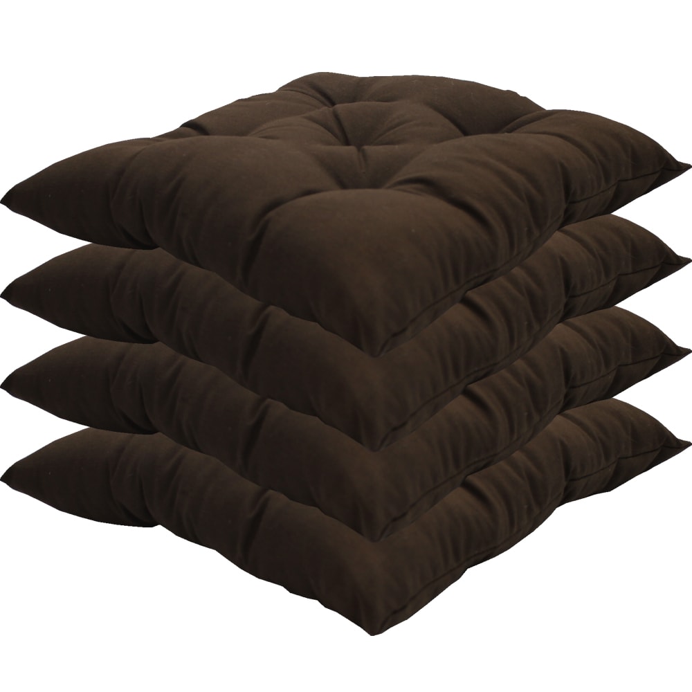 NYVI Stuhlkissen Genua 38x38 cm 4er Pack Sitzkissen mit Steppung Farbe:Braun 