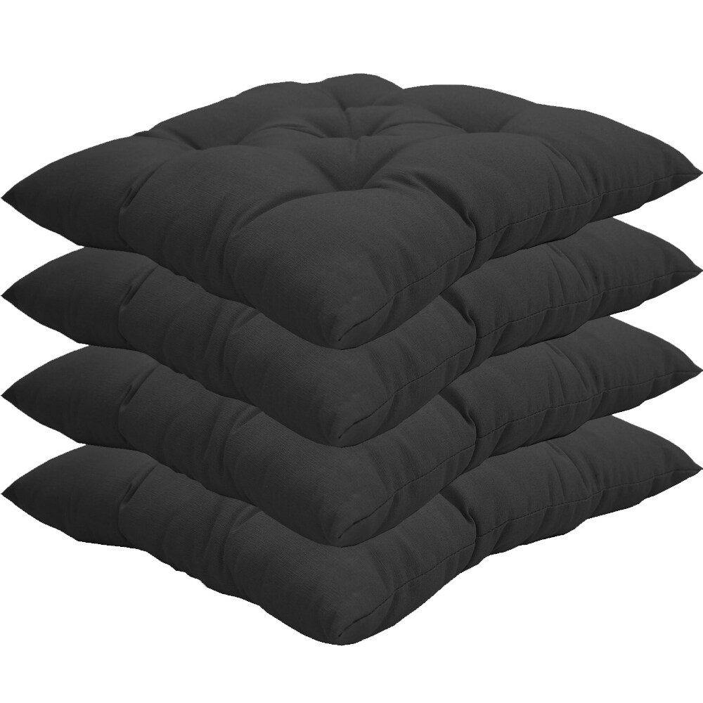 Stuhlkissen Genua 38x38 cm 4er Pack Sitzkissen mit Steppung Farbe:Anthrazit
