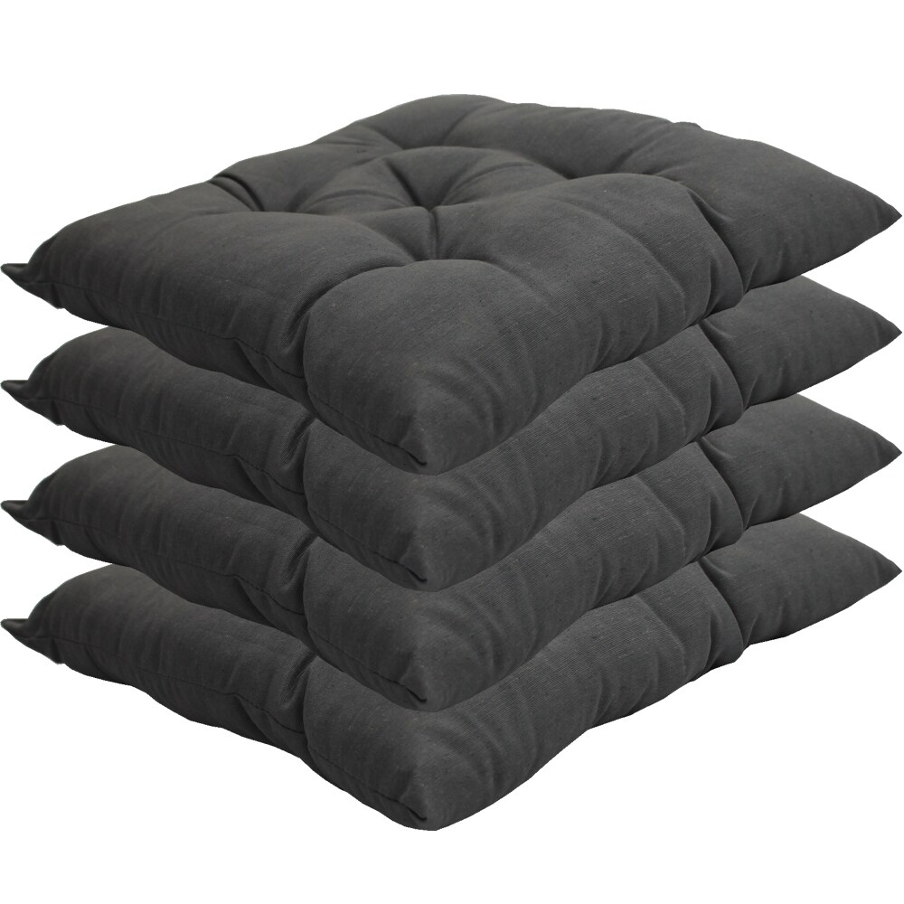 NYVI Stuhlkissen Genua 38x38 cm 4er Pack Sitzkissen mit Steppung Farbe:Grau 
