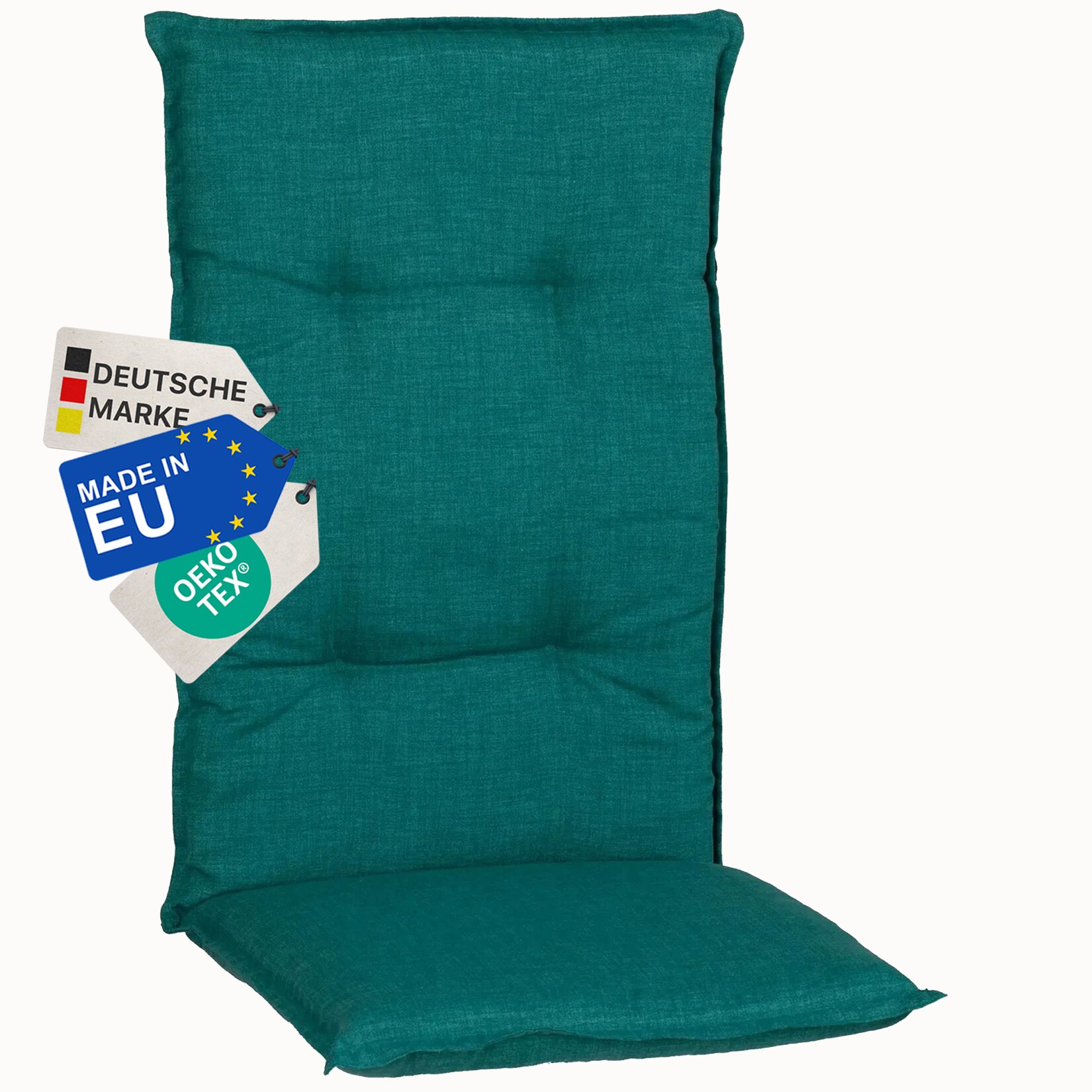 Gartenstuhl-Auflage Barcelona – Hochlehnerauflage für Gartenstühle Anzahl:1x;Dessin:Türkis