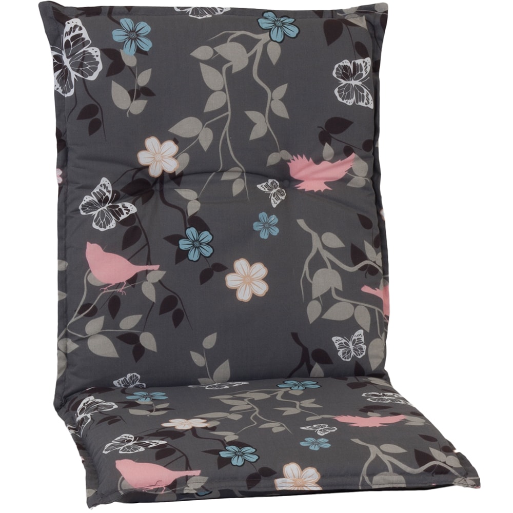 NYVI Gartenstuhl-Auflage Barcelona &ndash; Niedriglehnerauflage f&uuml;r Gartenst&uuml;hle Dessin:Vintage Flower;Anzahl:1x 