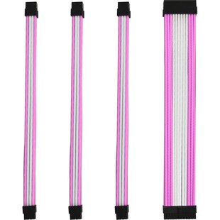 Kabel-Sleeve-Set - Pink/Weiß - ONE GAMING 