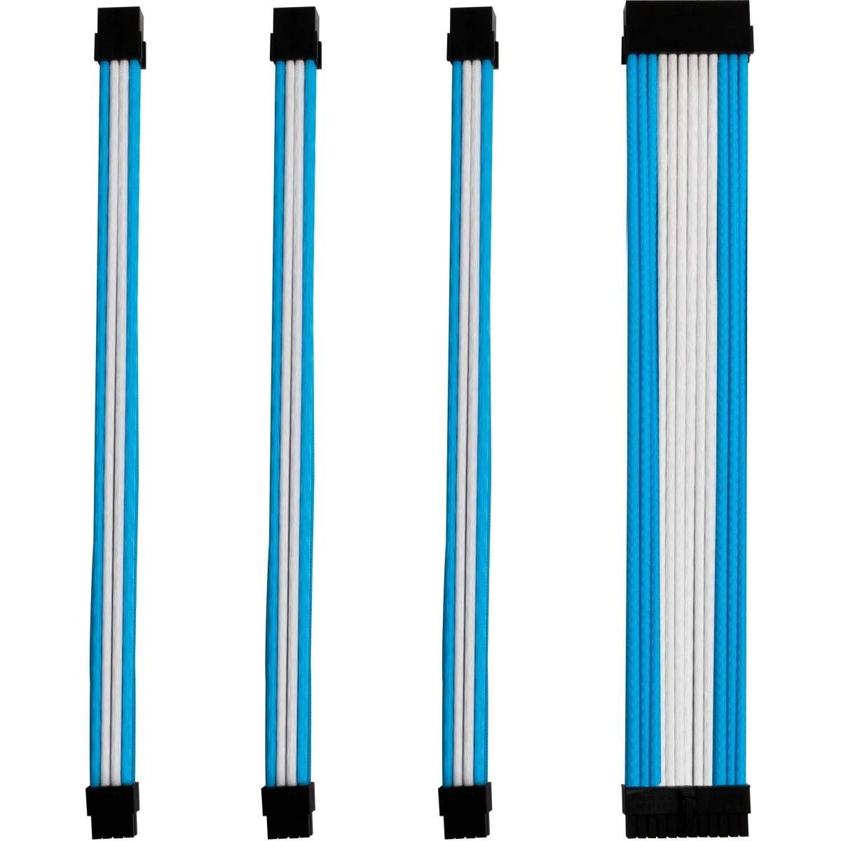 Kabel-Sleeve-Set - Blau / Wei&szlig; - ONE GAMING 