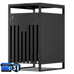 ALL Premium Mülltonnenbox 1er – Abschließbar & wetterfest, für Garten, Hof & Straße, beliebig erweiterbar, legierter Stahl robust & langlebig 