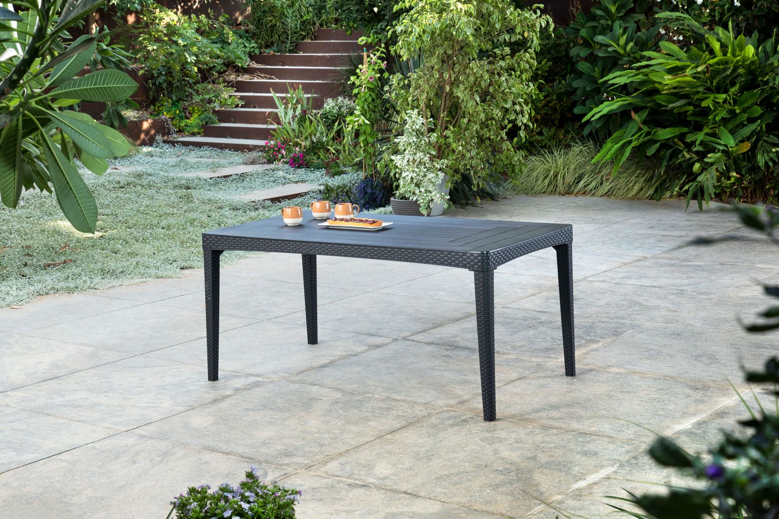 Allibert Girona Tisch Anthrazit - wetterfest, Garten, Outdoor | Final Sale 