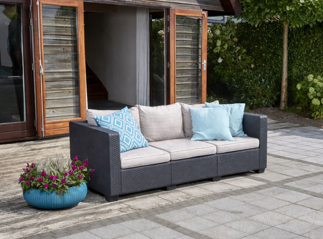 Allibert Salta 3-Sitzer Gartensofa – Rattanoptik, wetterfest & mit Kissen Final Sale