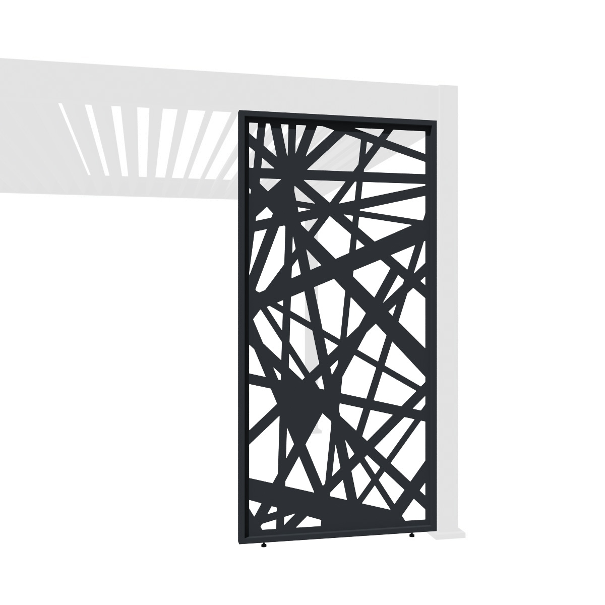 Weide Dekorative Wand F&uuml;r Pergola Aus Aluminium 3 Ma&szlig;e Grau1.23 Meter 