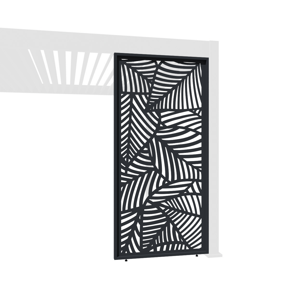 Weide Deko-Wand Blattdesign anthrazit Aluminium f&uuml;r Pergola Seitenwand?1.13 Meter 