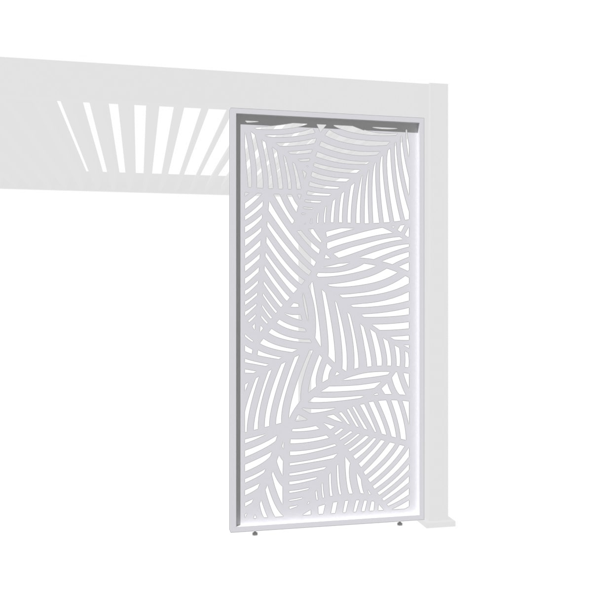 Weide Deko-Wand Blattdesign wei&szlig; Aluminium f&uuml;r Weide Pergola Seitenwand?1.23 Meter 