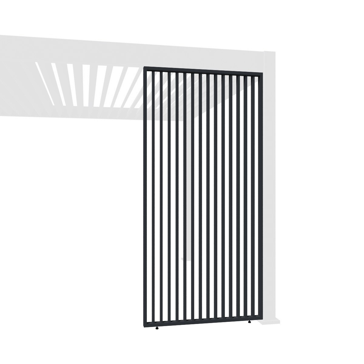 Weide Vertikale Lamellenwand Für Pergola Aus Aluminium 3 Maße Grau0.93 Meter