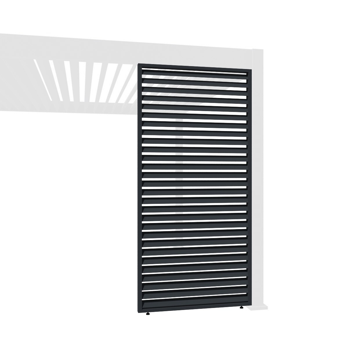 Weide Horizontale Lamellenwand F&uuml;r Pergola Aus Aluminium 3 Ma&szlig;e Anthrazit0.93 Meter 