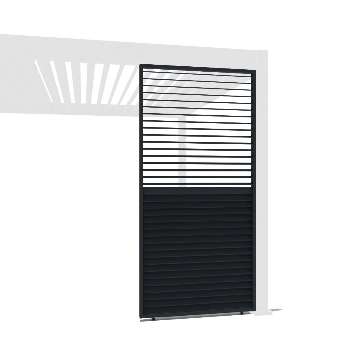 Weide Lamellenwand horizontal anthrazit mit drehbaren Lamellen Aluminium?Anthrazit 0.93 Meter 