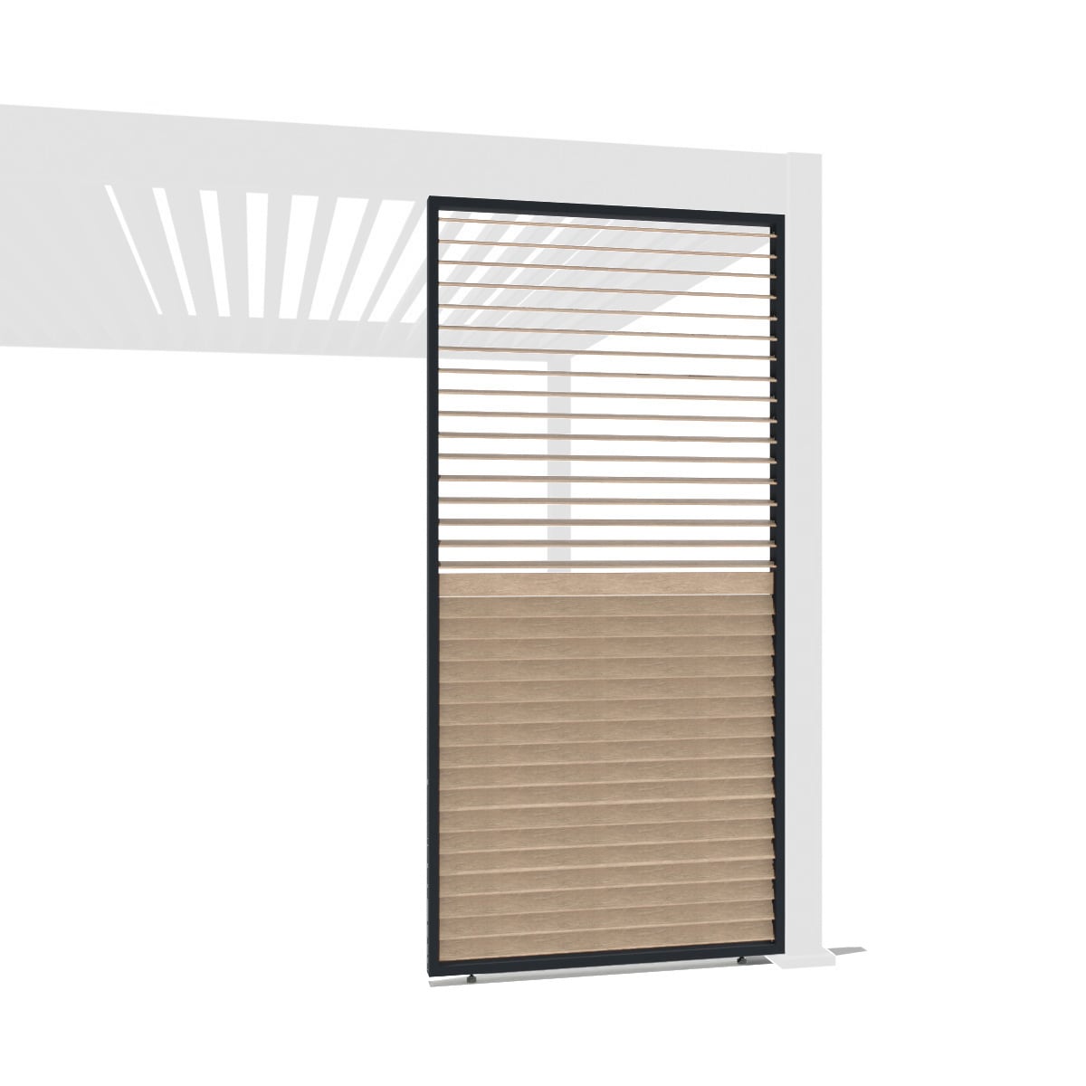 Weide Lamellenwand Holzoptik anthrazit mit drehbaren Lamellen Aluminium?0.93 Meter Holzoptik 
