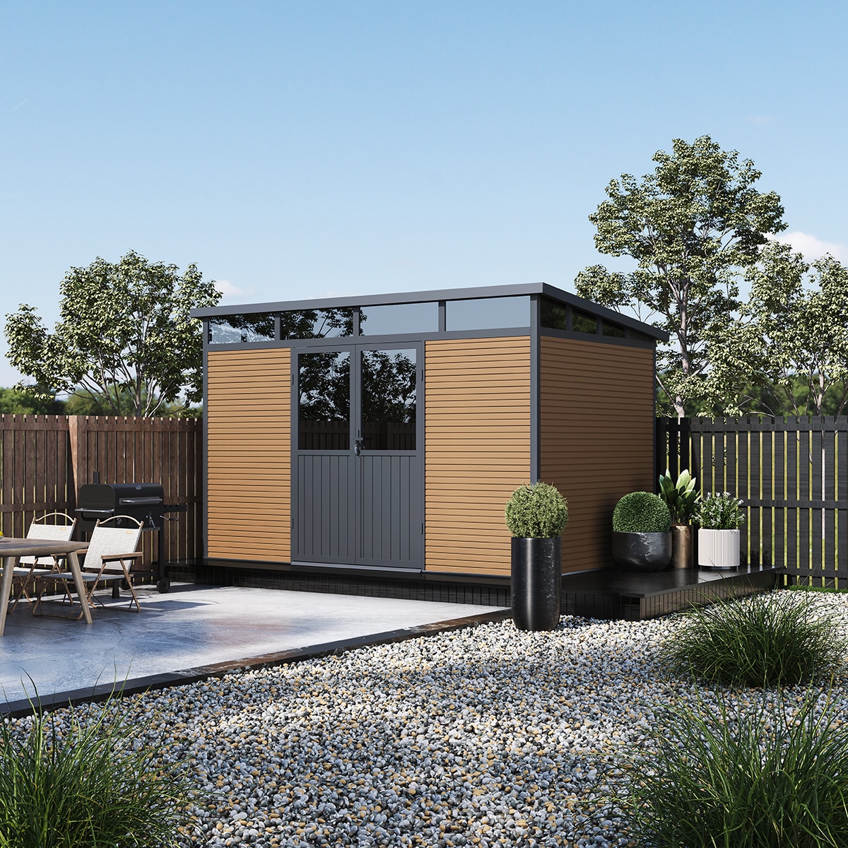 Weide Weide Aluminium & Wpc Gartenhaus 338X218 Cm Teak 