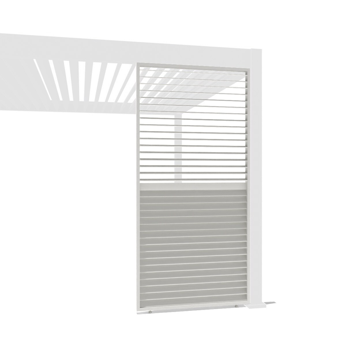 Weide Lamellenwand horizontal wei&szlig; mit drehbaren Lamellen Aluminium?Wei&szlig; 1.13 Meter 