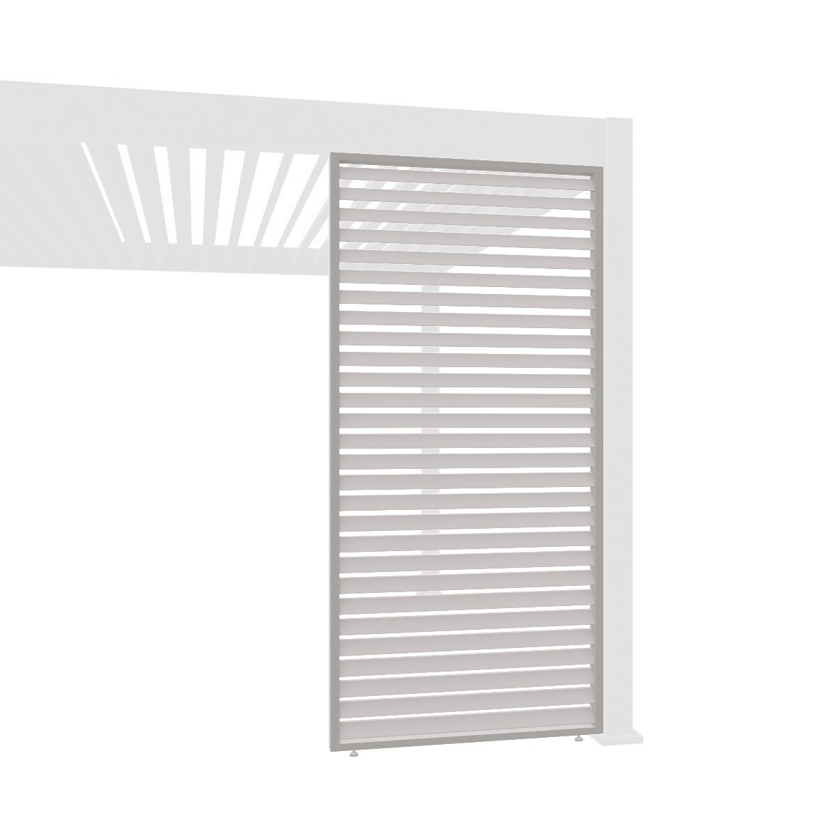Weide Horizontale Lamellenwand Für Pergola Aus Aluminium 3 Maße Ivory Sand1.23 Meter