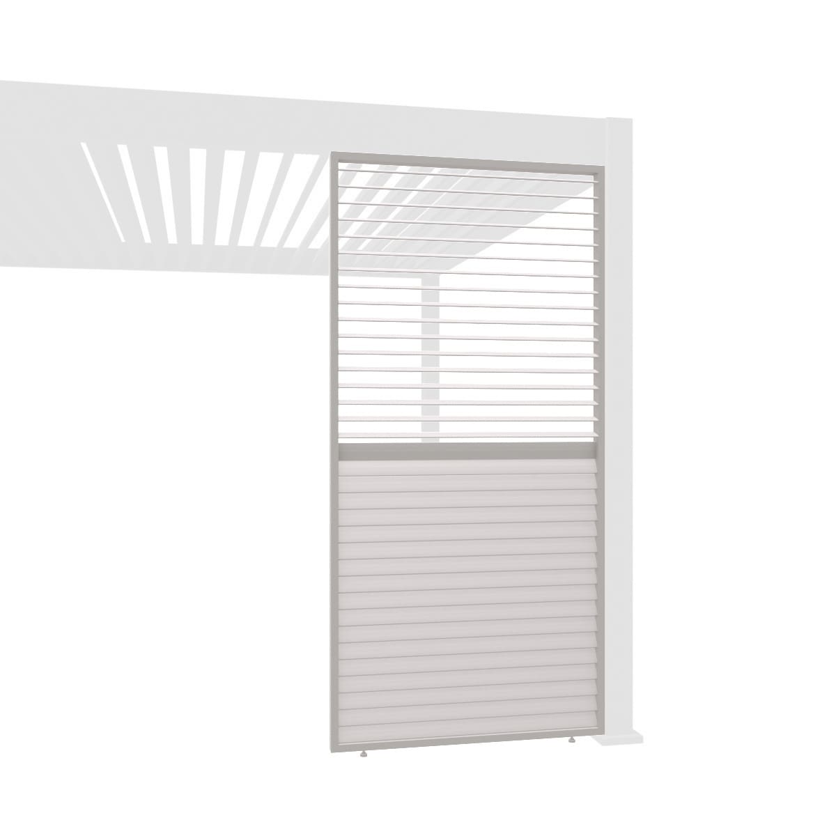 Weide Lamellenwand horizontal Ivory Sand mit drehbaren Lamellen Aluminium?0.93 Meter 