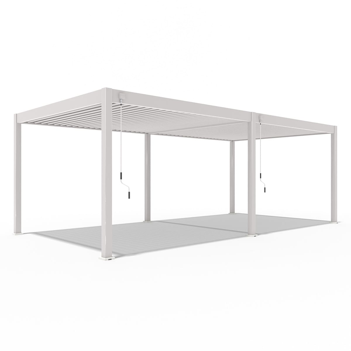 Weide Deluxe | Pergola Voll Aluminium freistehend | 3,6 x 7,2 M | Lamellendach Ivory Sand? 