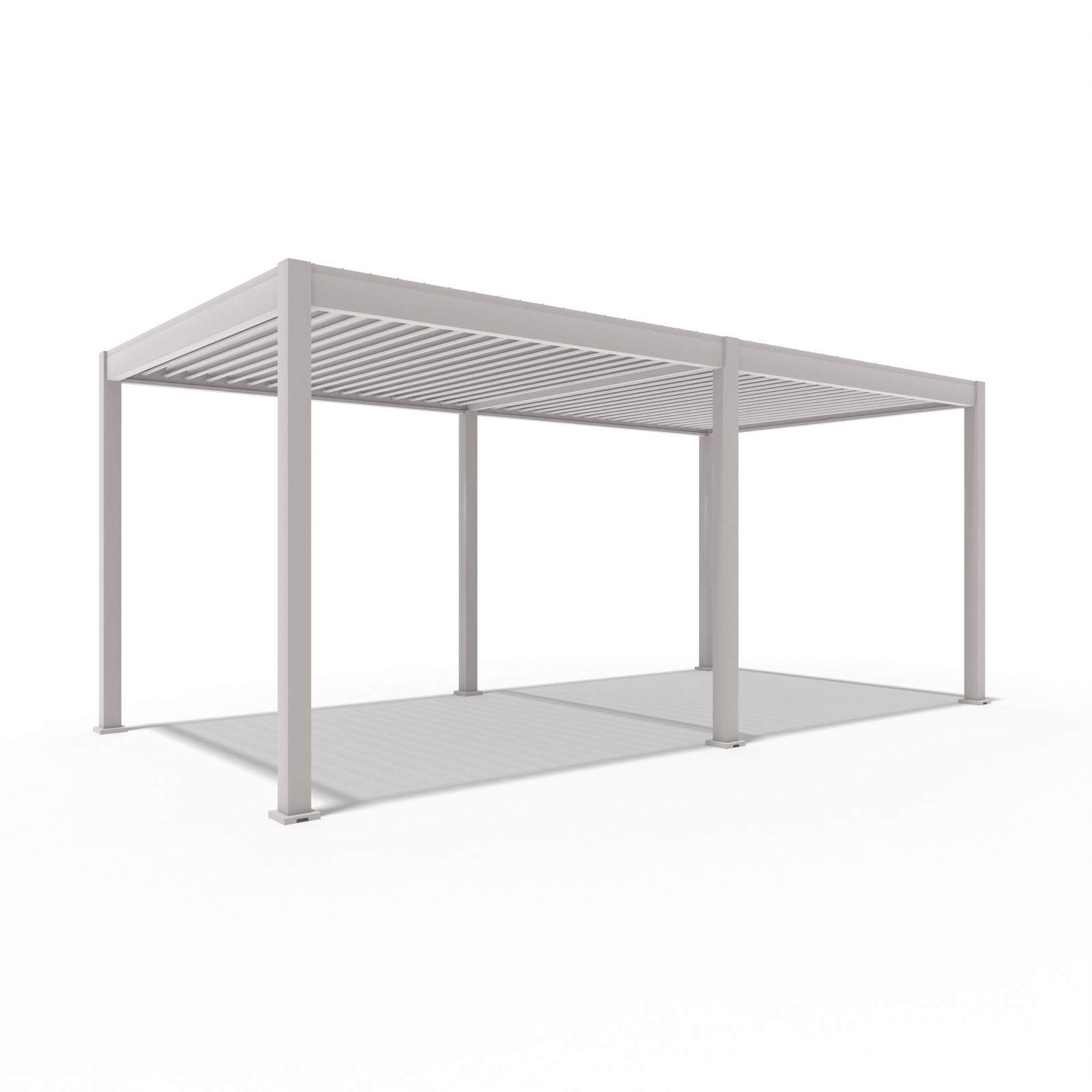 Weide E-Deluxe | elektrische Pergola mit LED | Voll Aluminium | 3 x 6 M | motorisiertes Lamellendach Ivory Sand? 