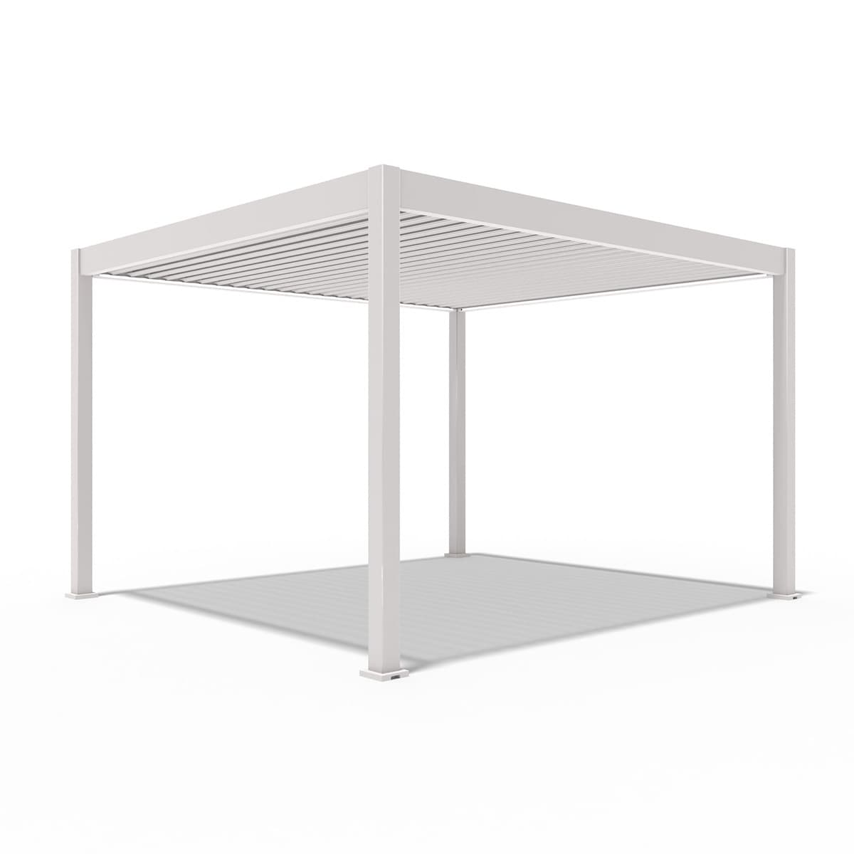 Weide E-Deluxe | elektrische Pergola mit LED | Voll Aluminium | 3,6 x 4 M | motorisiertes Lamellendach Ivory Sand? 