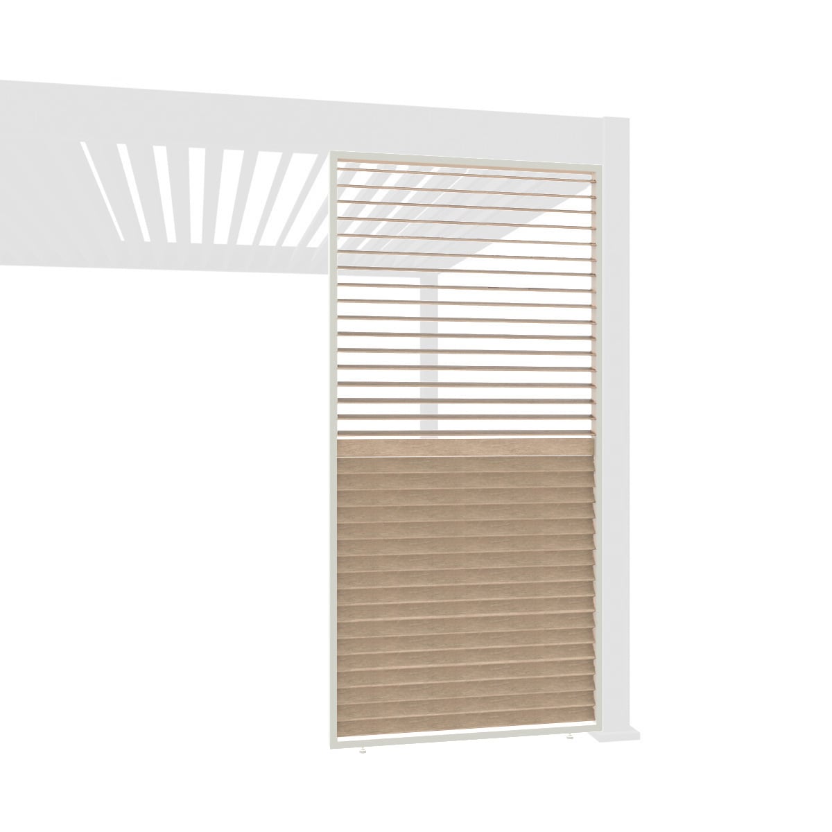 Weide Lamellenwand Holzoptik wei&szlig; mit drehbaren Lamellen Aluminium?1.23 Meter Holzoptik 