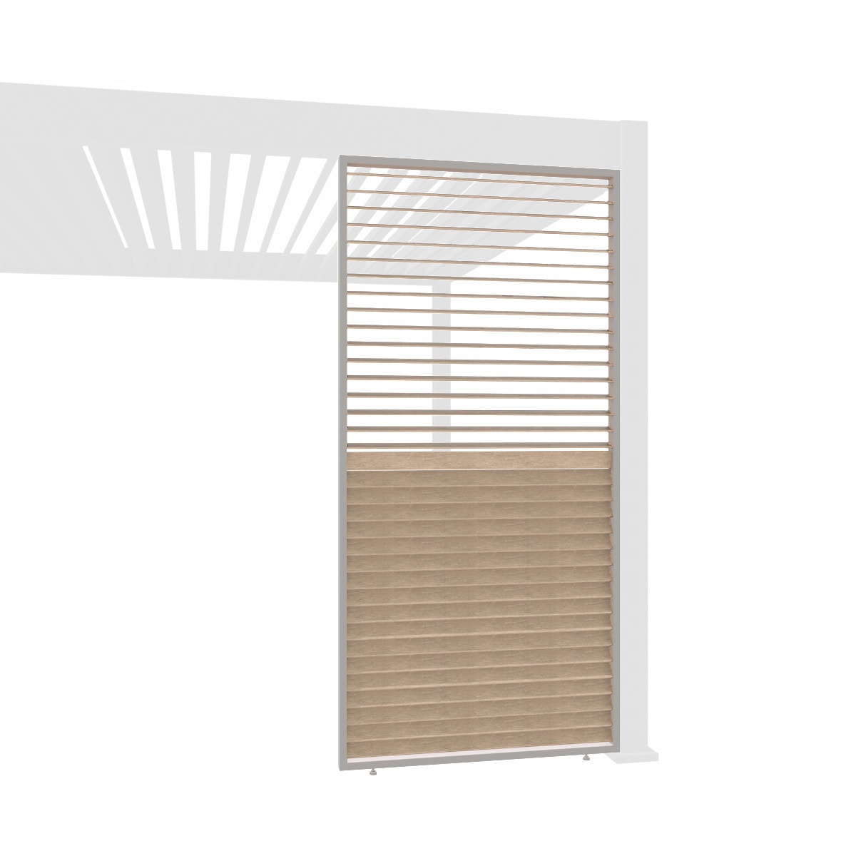 Weide Lamellenwand Holzoptik Ivory Sand mit drehbaren Lamellen Aluminium?0.93 Meter Holzoptik 