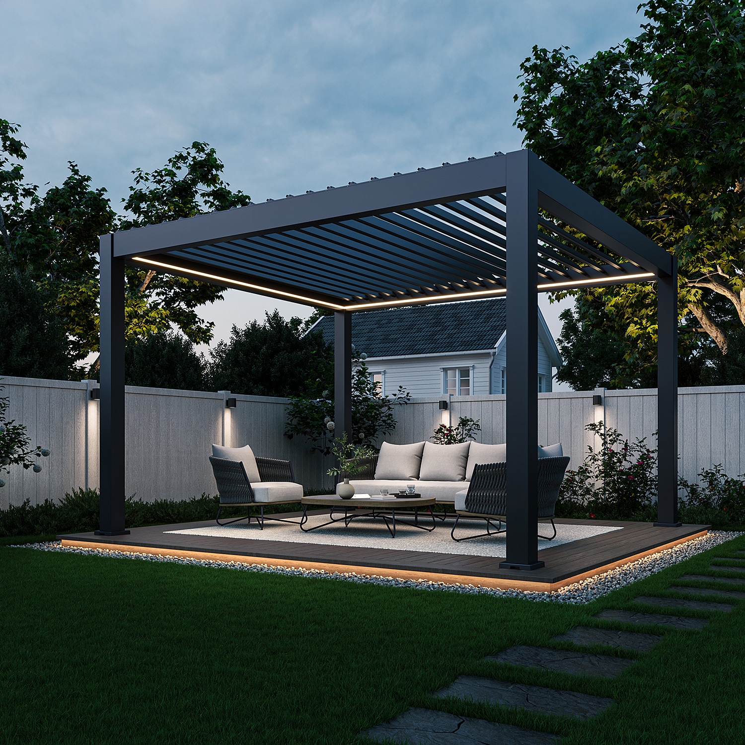 Weide Prestige Pavillon Terrassen&uuml;berdachung Alu Led 3,6X4 M 