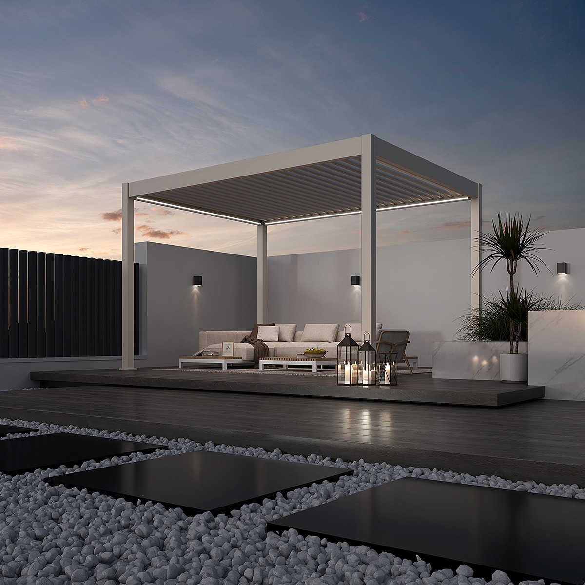 Weide Deluxe Plus Elektr. Terrassen&uuml;berdachung Alu Led 3X4 M 