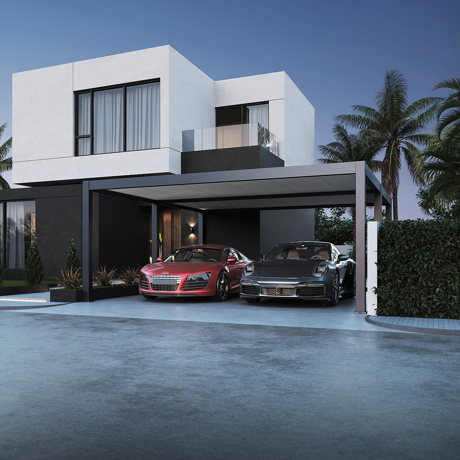 Weide Doppelcarport aus Aluminium | 6 x 5,3 M | Garage anthrazit | Auto&uuml;berdachung?6.0 x 5.3 Meter 
