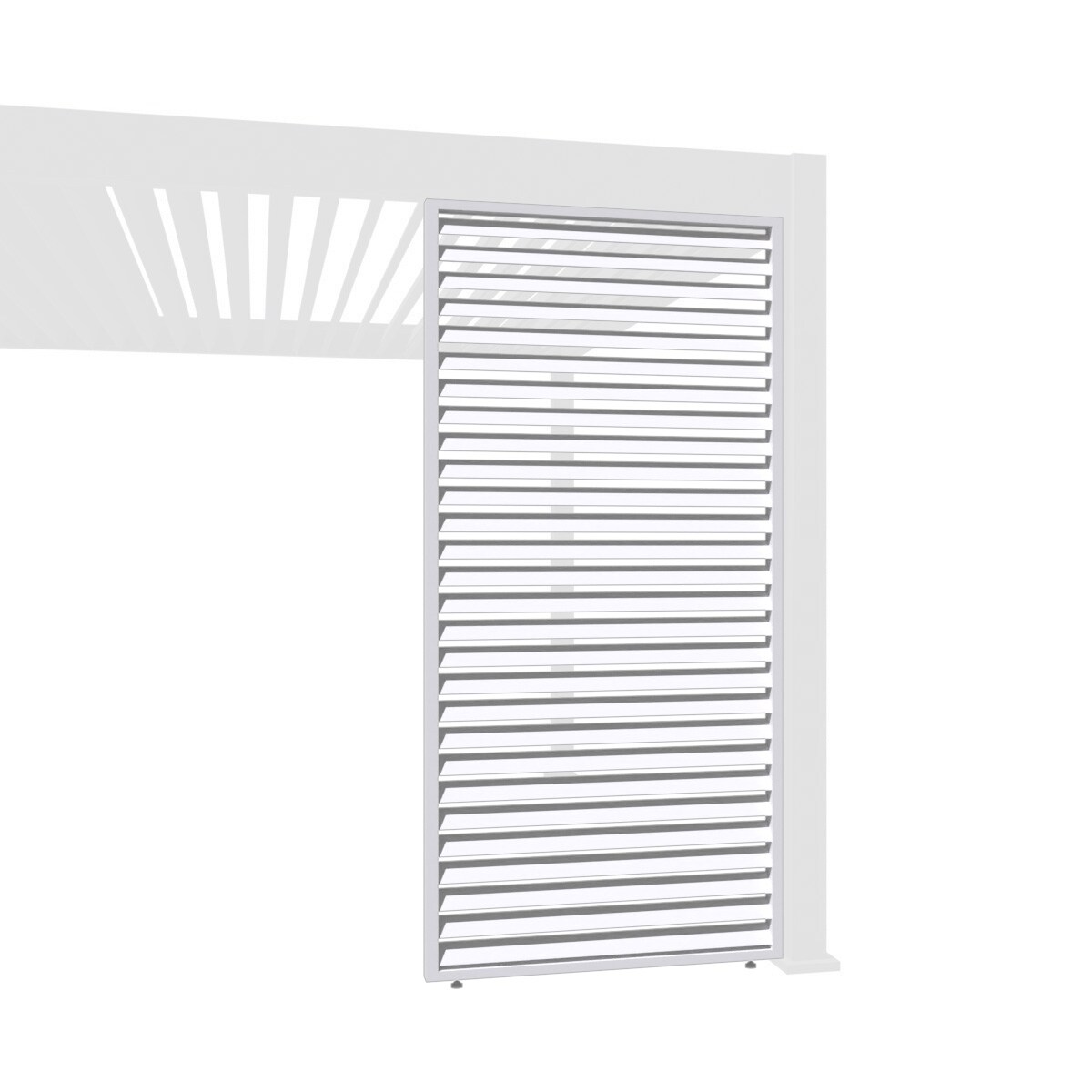 Weide Horizontale Lamellenwand Für Pergola Aus Aluminium 3 Maße Weiß0.83 Meter