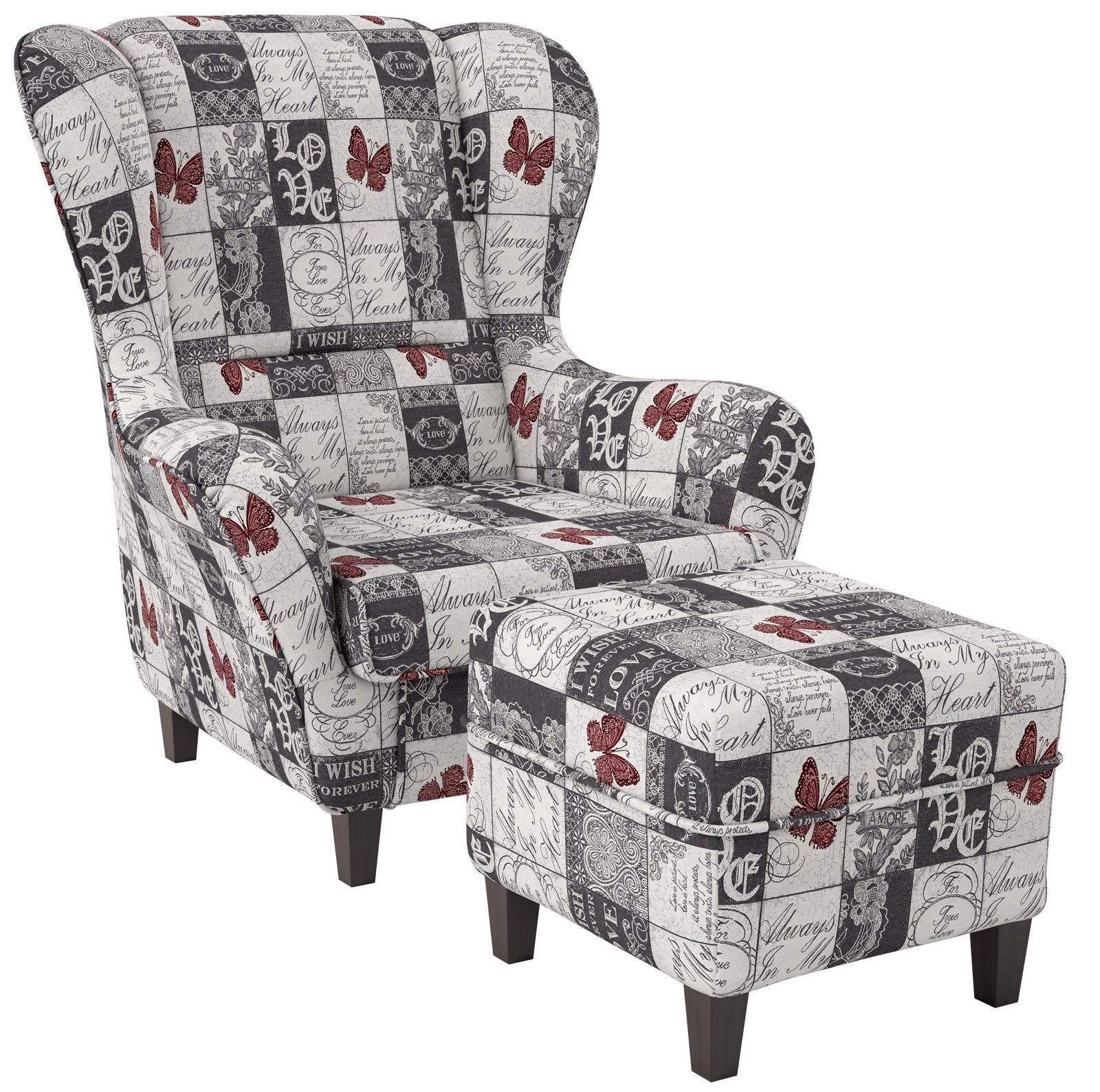 Supellex Ohrensessel mit Hocker | Design Patchwork Love? 