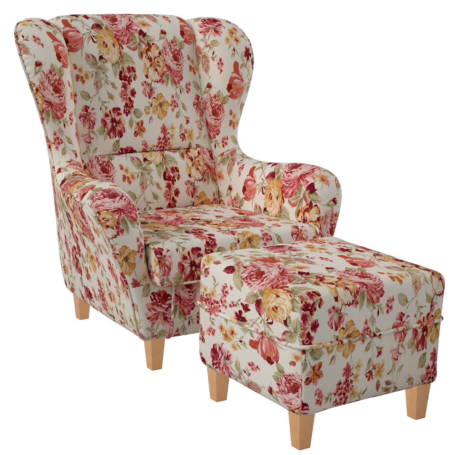 Supellex Sofia Ohrensessel mit Hocker | Design Pfingstrose? 
