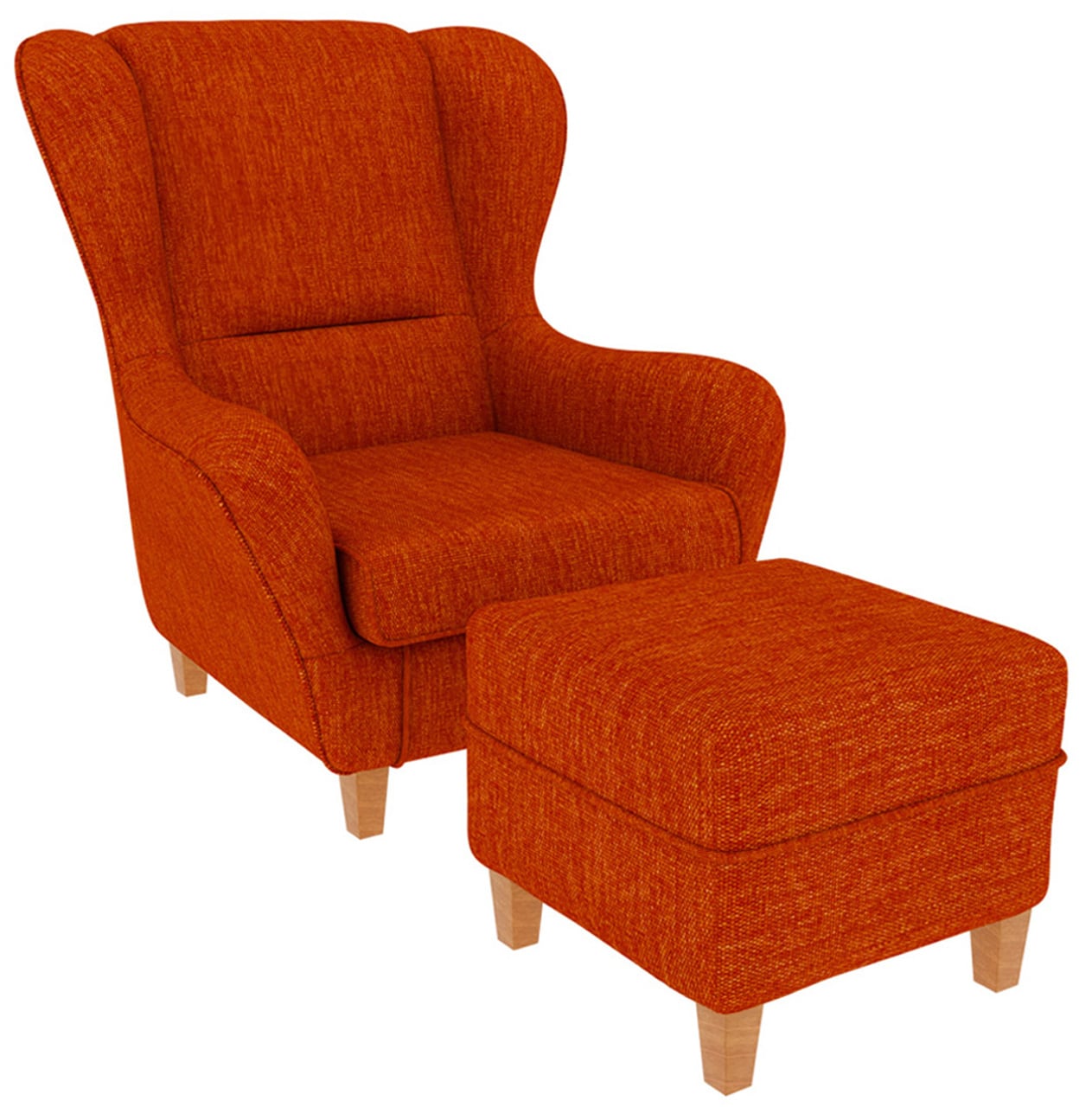 Supellex Sofia Ohrensessel mit Hocker | Design Vienna Orange? 