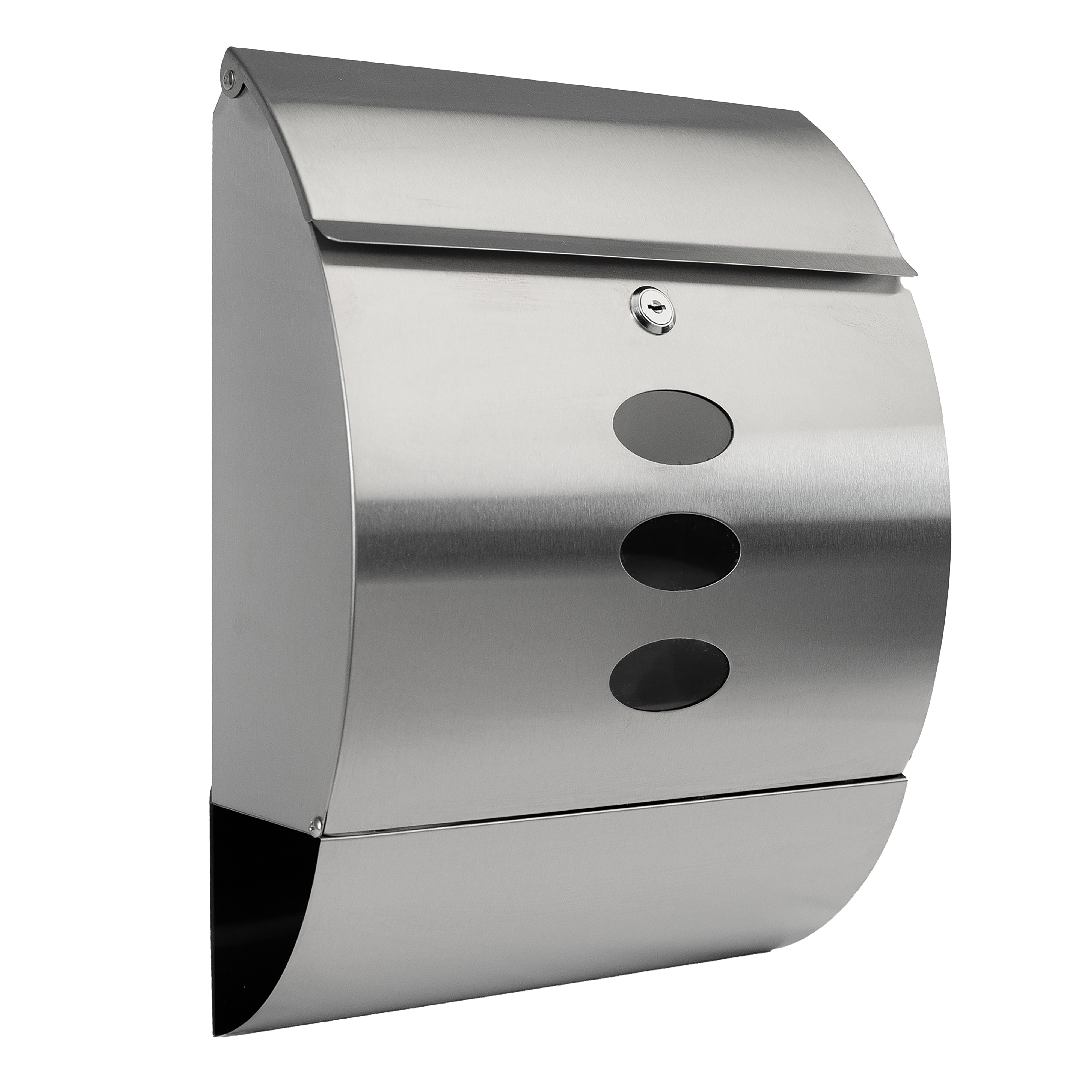 Grafner&reg; Edelstahl Briefkasten mit Zeitungsrolle und 3 Sichtfenstern Postkasten 