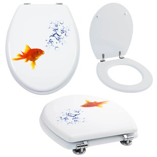 Grafner® WC Sitz aus MDF Motiv Bubble Fish Toilettendeckel 